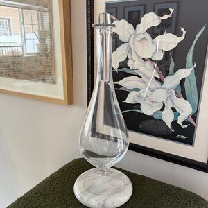 Villeroy & Boch Clear Glass Decanter with White Marble Base